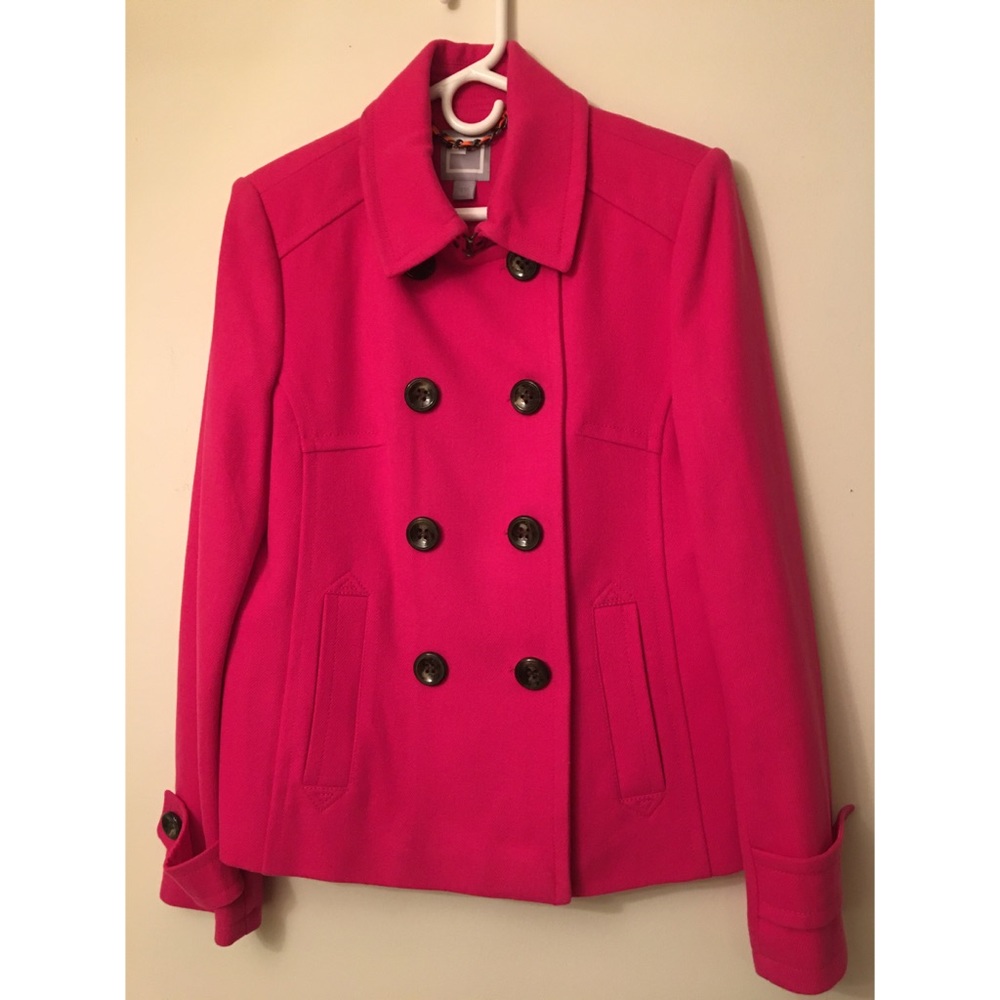 JCP Worthington Spring Pea Coat, Hot Pink, Size L